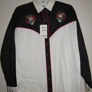 Women Western Shirt Mickie Mouse Motif front yokes size XS